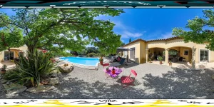 Piscine de la villa PEYLON vu à 360° par DRAGUIDRONES360